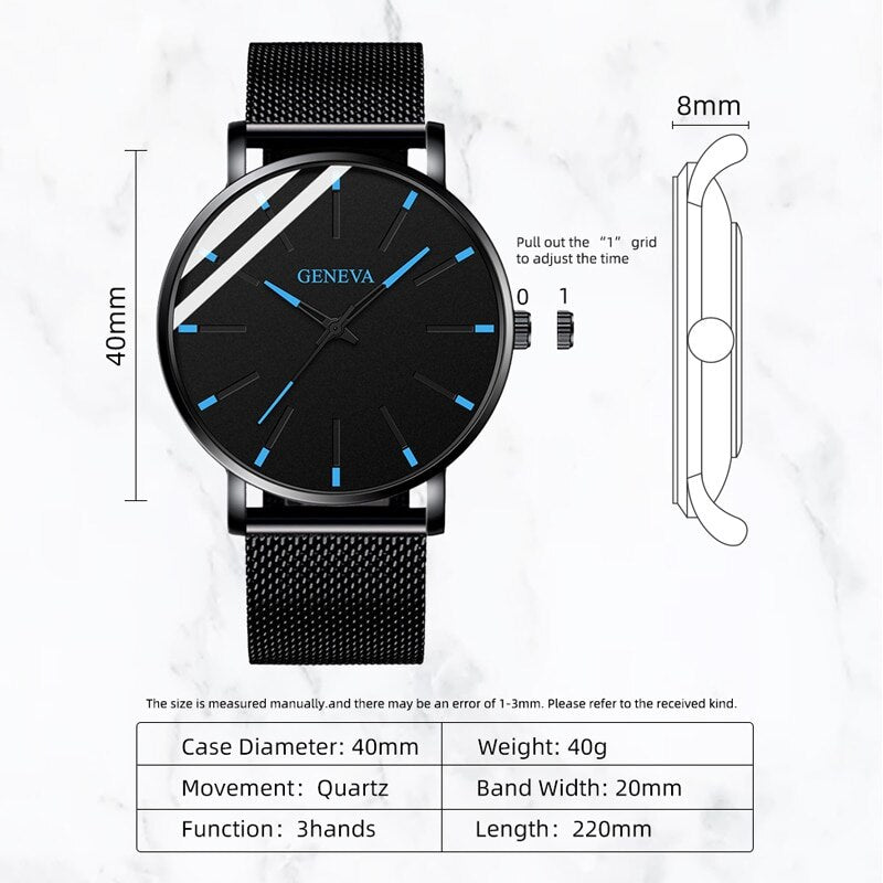 GENEVA Minimalist Men’s Quartz Wrist Watch